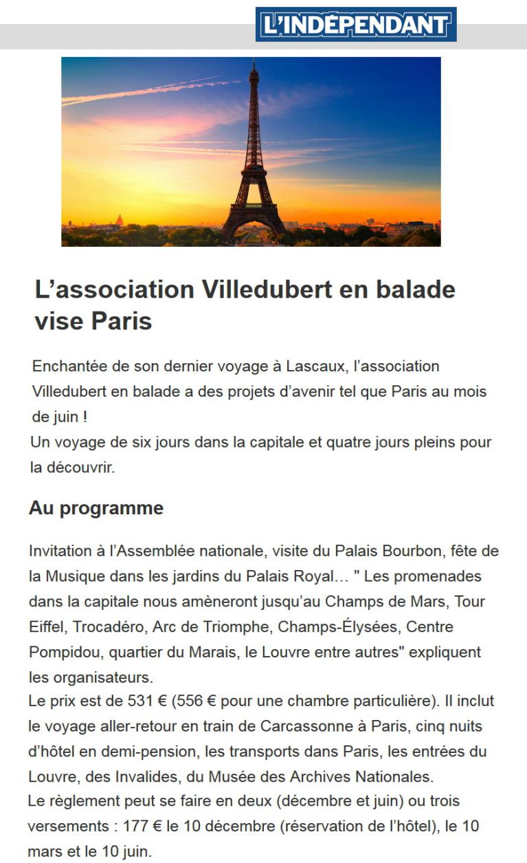 Visite Paris 2020